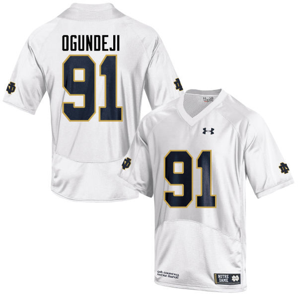 Men #91 Adetokunbo Ogundeji Notre Dame Fighting Irish College Football Jerseys-White